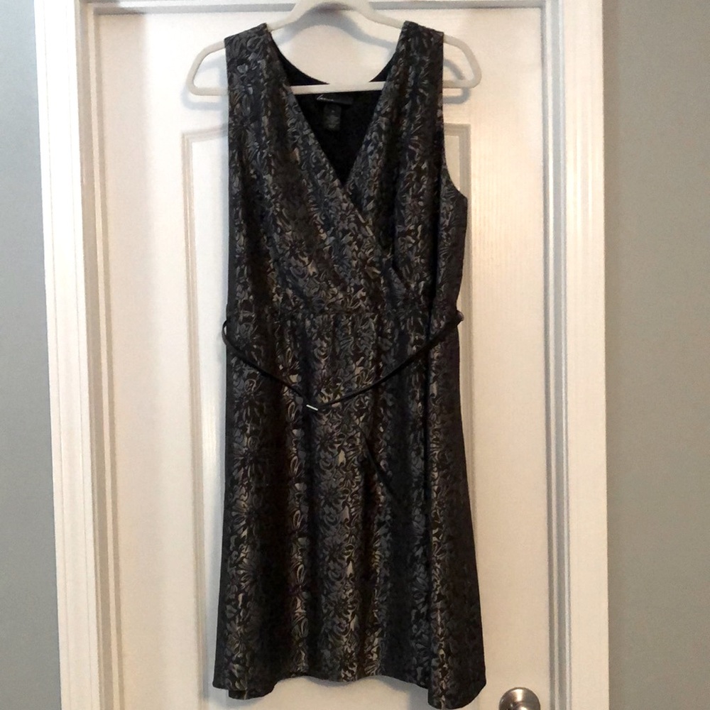 Black and silver knee length cocktail dress